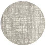 Ashley Abstract Modern Silver Grey Round Rug