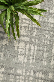 Ashley Abstract Modern Silver Grey Round Rug