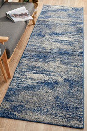 Casandra Dunescape Modern Blue Grey Runner Rug