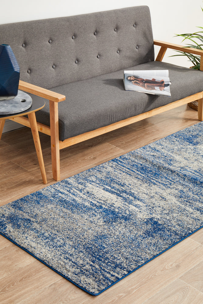 Casandra Dunescape Modern Blue Grey Runner Rug