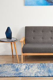 Casandra Dunescape Modern Blue Grey Runner Rug