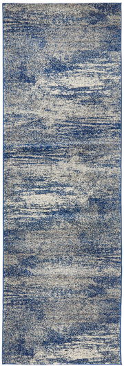 Casandra Dunescape Modern Blue Grey Runner Rug