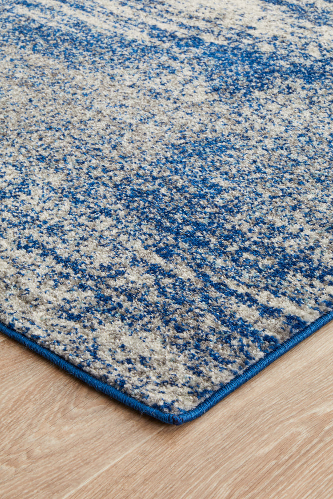 Casandra Dunescape Modern Blue Grey Runner Rug