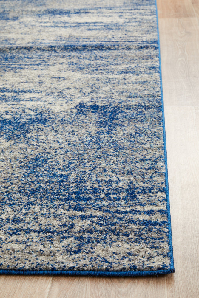 Casandra Dunescape Modern Blue Grey Runner Rug
