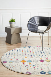 Peggy Tribal Morrocan Style Multi Round Rug