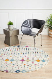 Peggy Tribal Morrocan Style Multi Round Rug