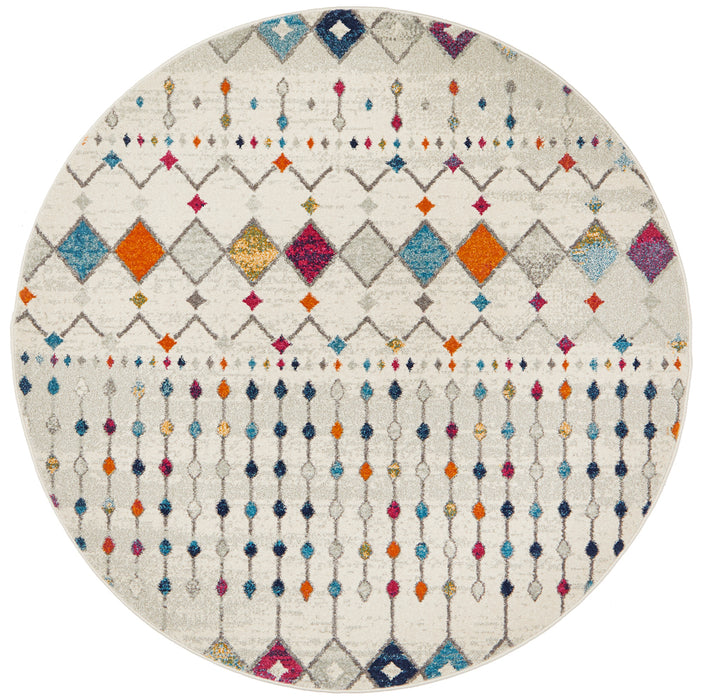 Peggy Tribal Morrocan Style Multi Round Rug