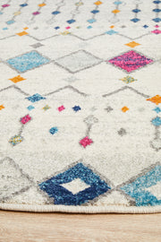 Peggy Tribal Morrocan Style Multi Round Rug