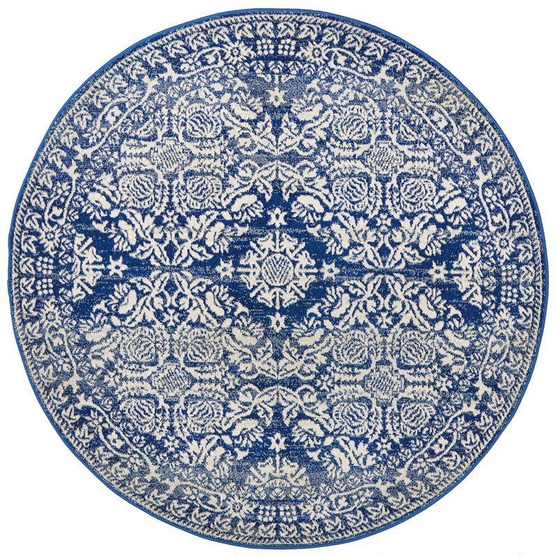 Gwyneth Stunning Transitional Navy Round Rug