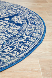 Gwyneth Stunning Transitional Navy Round Rug