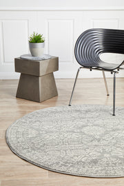 Gwyneth Stunning Transitional Silver Round Rug