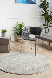 Gwyneth Stunning Transitional Silver Round Rug
