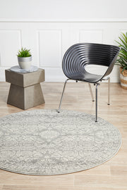 Gwyneth Stunning Transitional Silver Round Rug