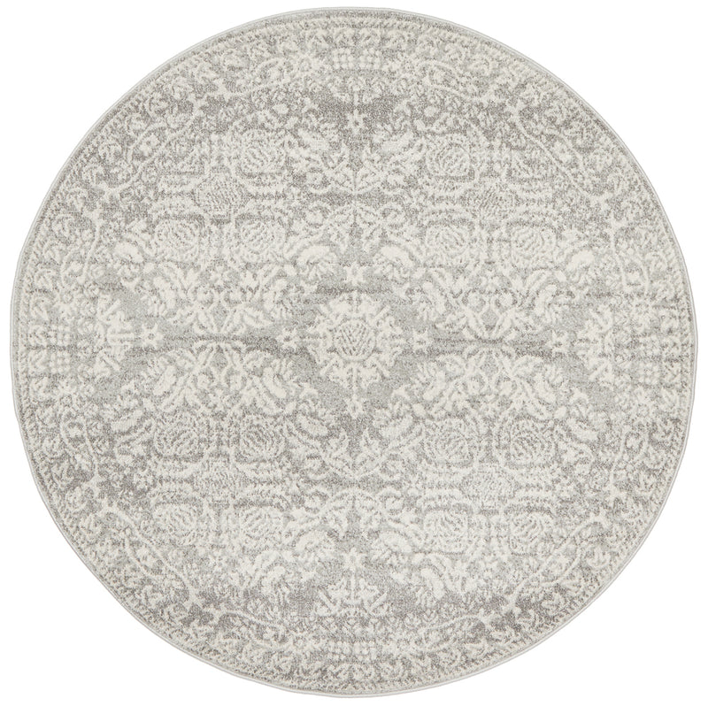 Gwyneth Stunning Transitional Silver Round Rug