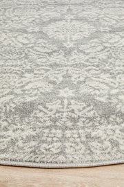 Gwyneth Stunning Transitional Silver Round Rug