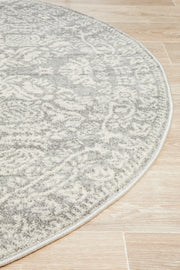 Gwyneth Stunning Transitional Silver Round Rug