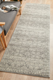 Gwyneth Stunning Transitional Silver Runner Rug