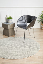 Adani  Modern Tribal Design Grey Round Rug