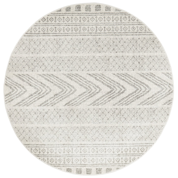 Adani  Modern Tribal Design Grey Round Rug