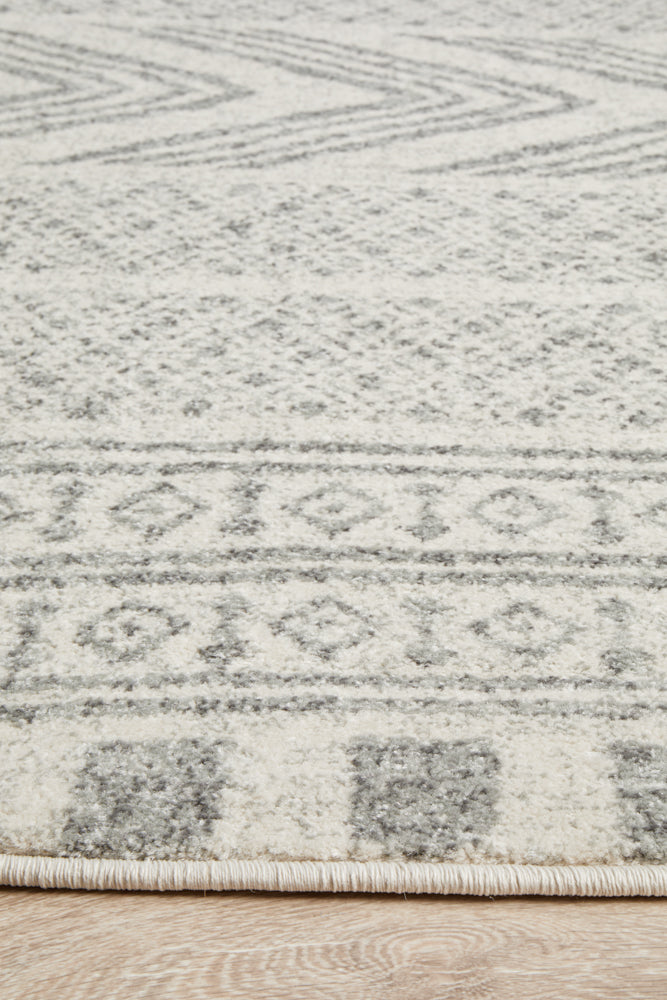 Adani  Modern Tribal Design Grey Round Rug