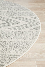 Adani  Modern Tribal Design Grey Round Rug