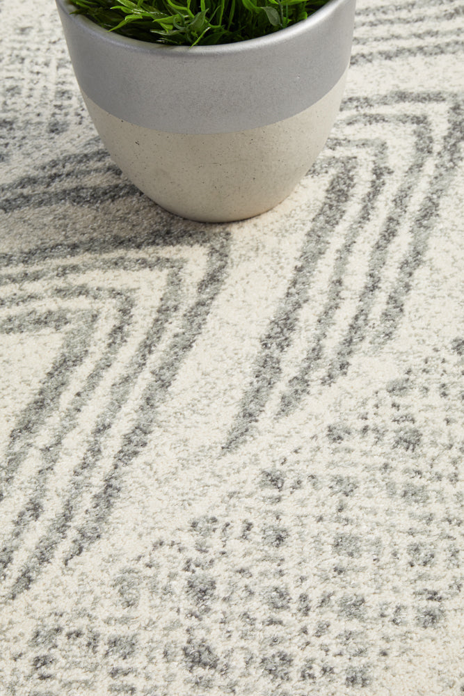 Adani  Modern Tribal Design Grey Round Rug