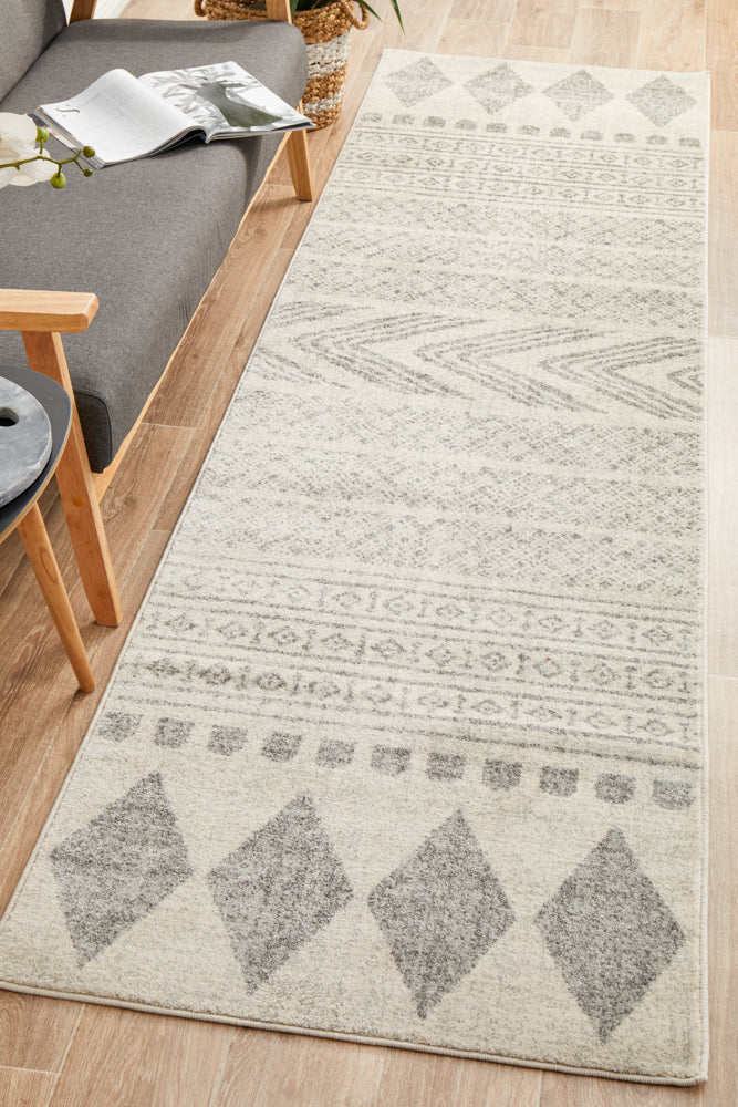 Adani  Modern Tribal Design Grey Runner Rug