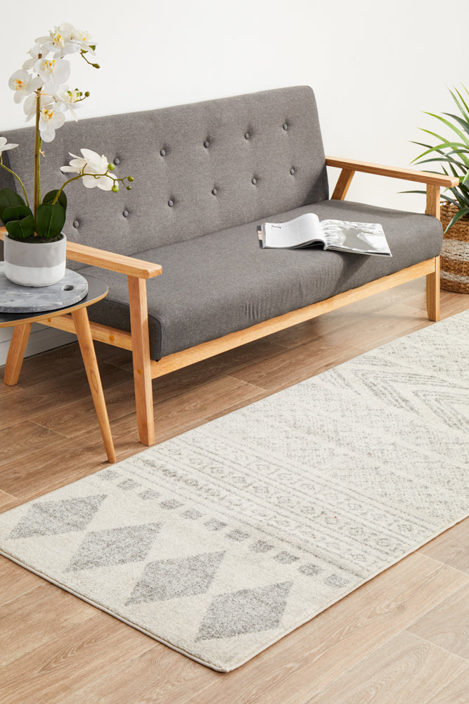 Adani  Modern Tribal Design Grey Runner Rug