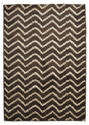 Moroccan Chevron Design Rug Brown Beige
