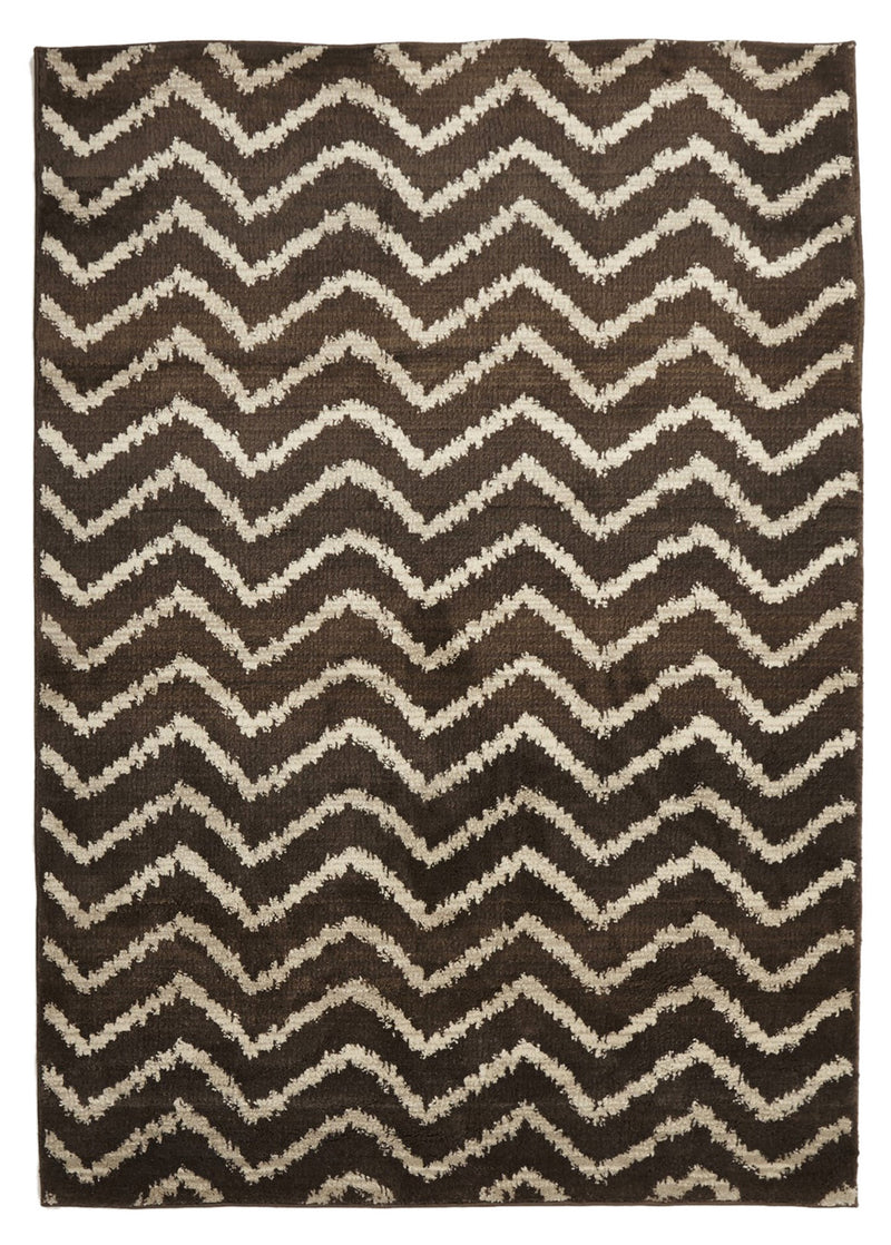 Moroccan Chevron Design Rug Brown Beige