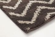 Moroccan Chevron Design Rug Brown Beige
