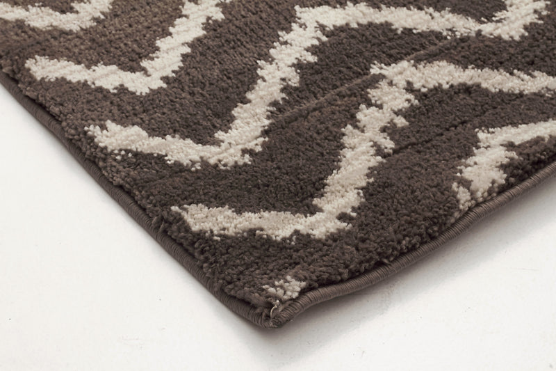 Moroccan Chevron Design Rug Brown Beige
