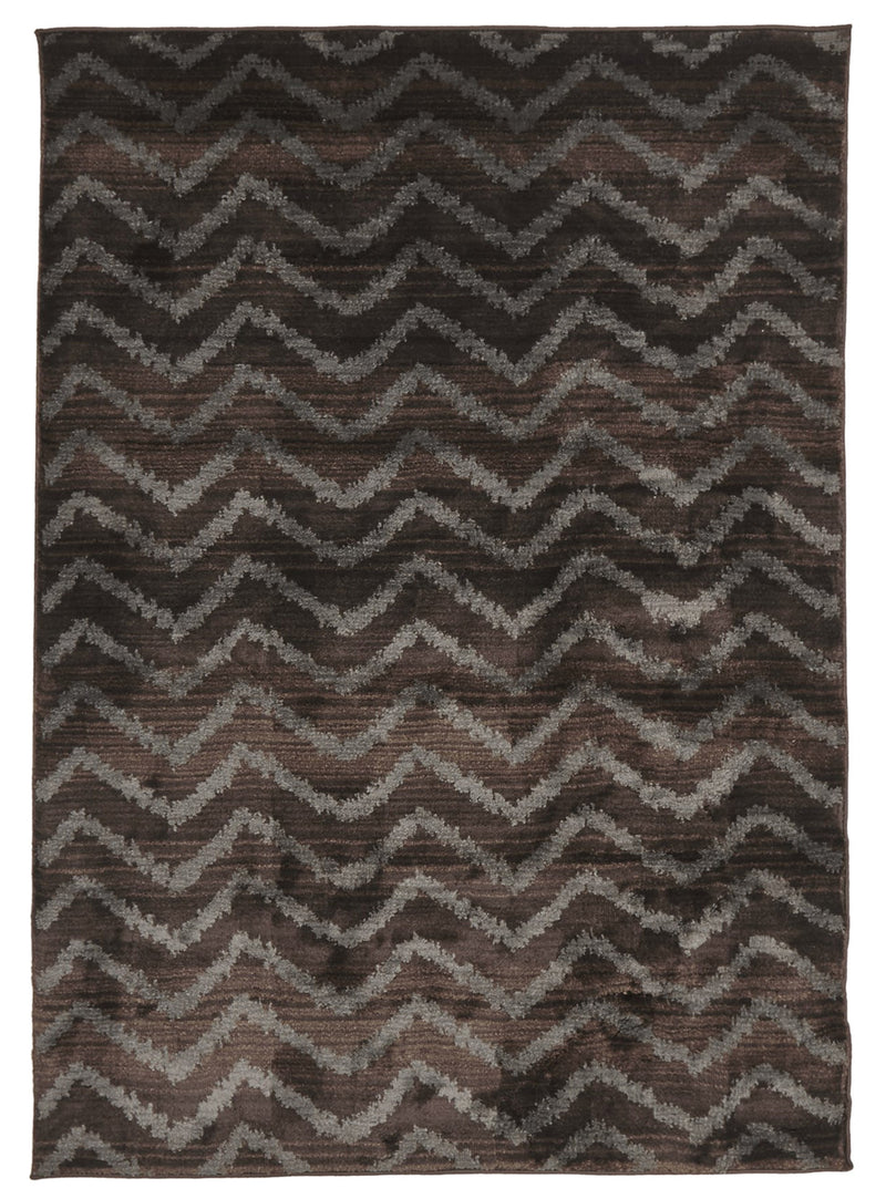 Moroccan Chevron Design Rug Brown Grey