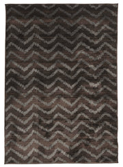 Moroccan Chevron Brown Grey Runner Uniart Rug