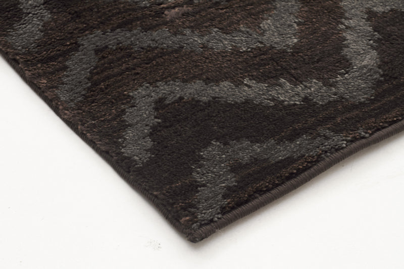 Moroccan Chevron Design Rug Brown Grey