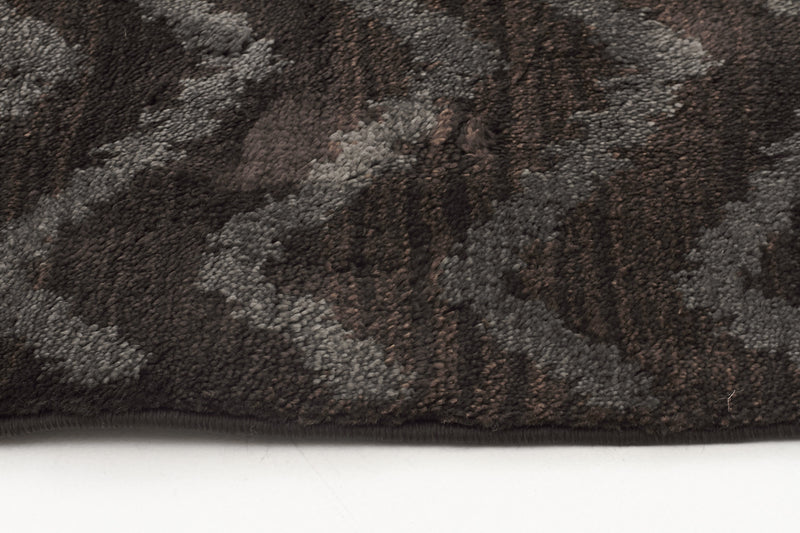 Moroccan Chevron Brown Grey Runner Uniart Rug