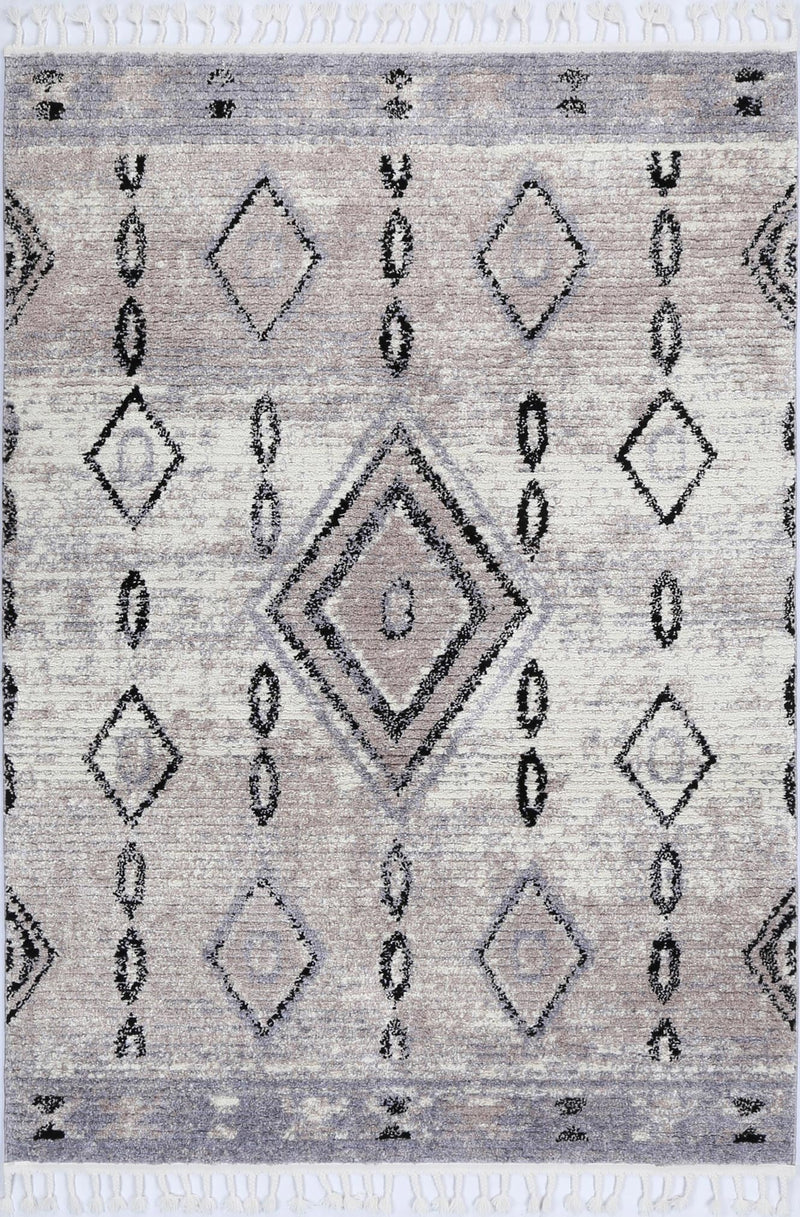 Bohemia Moroccan Tribal Diamond Ash Rug