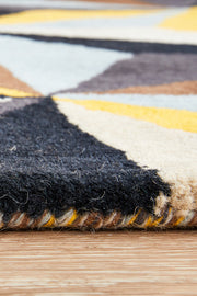 Crystal Designer Wool Blue Runner Rug