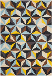 Crystal Designer Wool Blue Rug