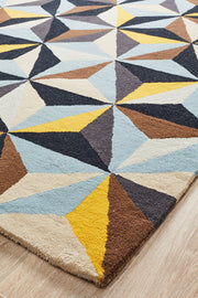 Crystal Designer Wool Blue Rug
