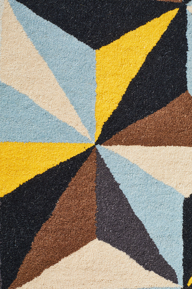 Crystal Designer Wool Blue Rug