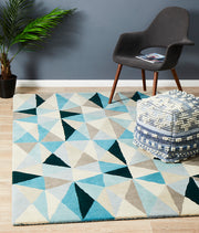 Gem Stone Designer Wool Blue Rug