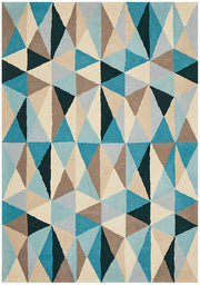 Gem Stone Designer Wool Blue Rug