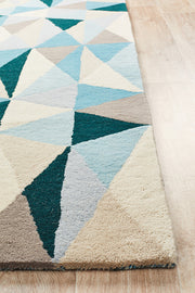 Gem Stone Designer Wool Blue Rug