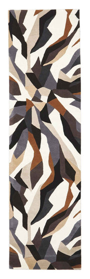 Crossroads Designer Wool Brown White Grey Rug