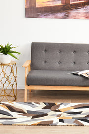 Crossroads Designer Wool Brown White Grey Runner Rug