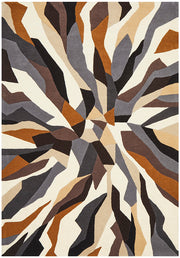 Crossroads Designer Wool Brown White Grey Rug