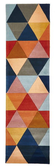 Prism Designer Wool Rust Blue Navy Rug