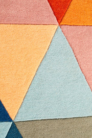 Prism Designer Wool Rust Blue Navy Rug