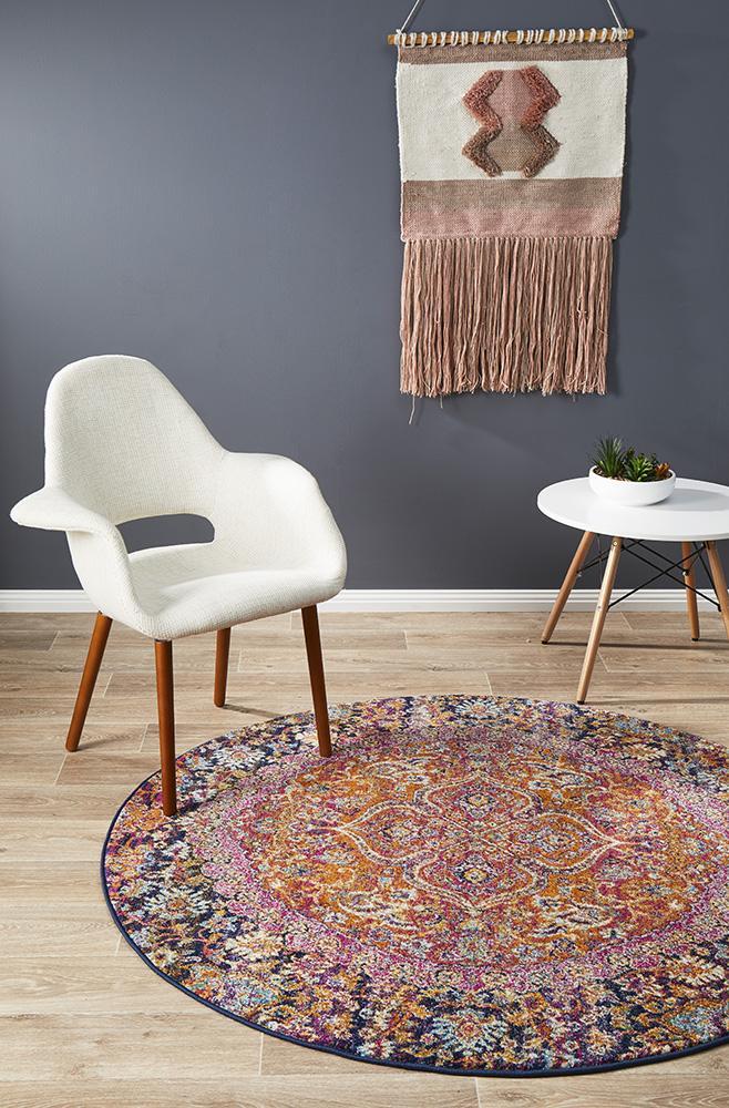 Vault Prado Multi Coloured Round Rug